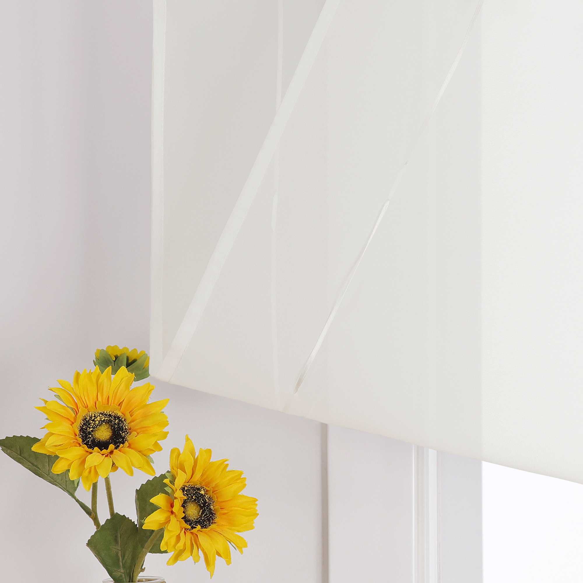 Roman Shade with Rod Pocket Sheer Airy Solid Color 1 Piece - Red, W x H 60 x 155cm