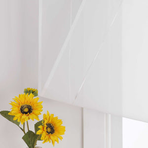 Roman Shade with Rod Pocket Sheer Airy Solid Color 1 Piece - White, W x H 60 x 155cm
