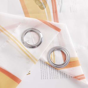 Grommet Curtain with Colorful Wave Patterns 1 Piece - orange, W x H 140 x 145cm
