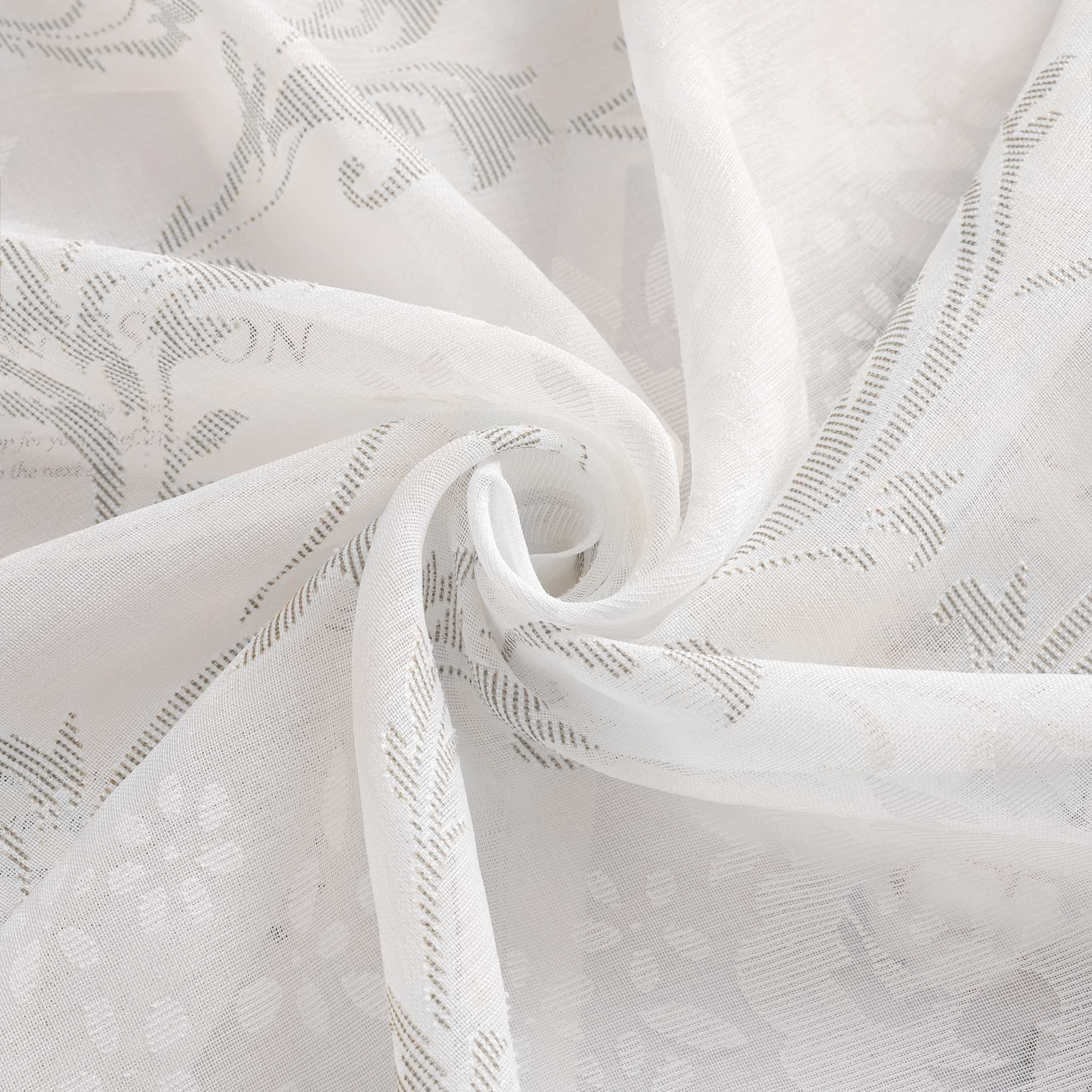 Curtain with Vine Pattern Grommet Curtain Panel 1 Piece - Gray, W x H 140 x 245cm
