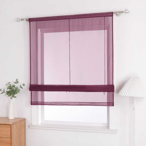 Roman Shade with Rod Pocket Sheer Airy Solid Color 1 Piece