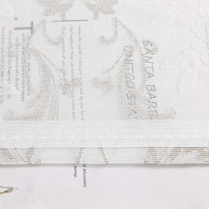 Curtain with Floral Pattern, Solid Color Lightweight Semi-Sheer - Beige, H x W 145 x 140cm