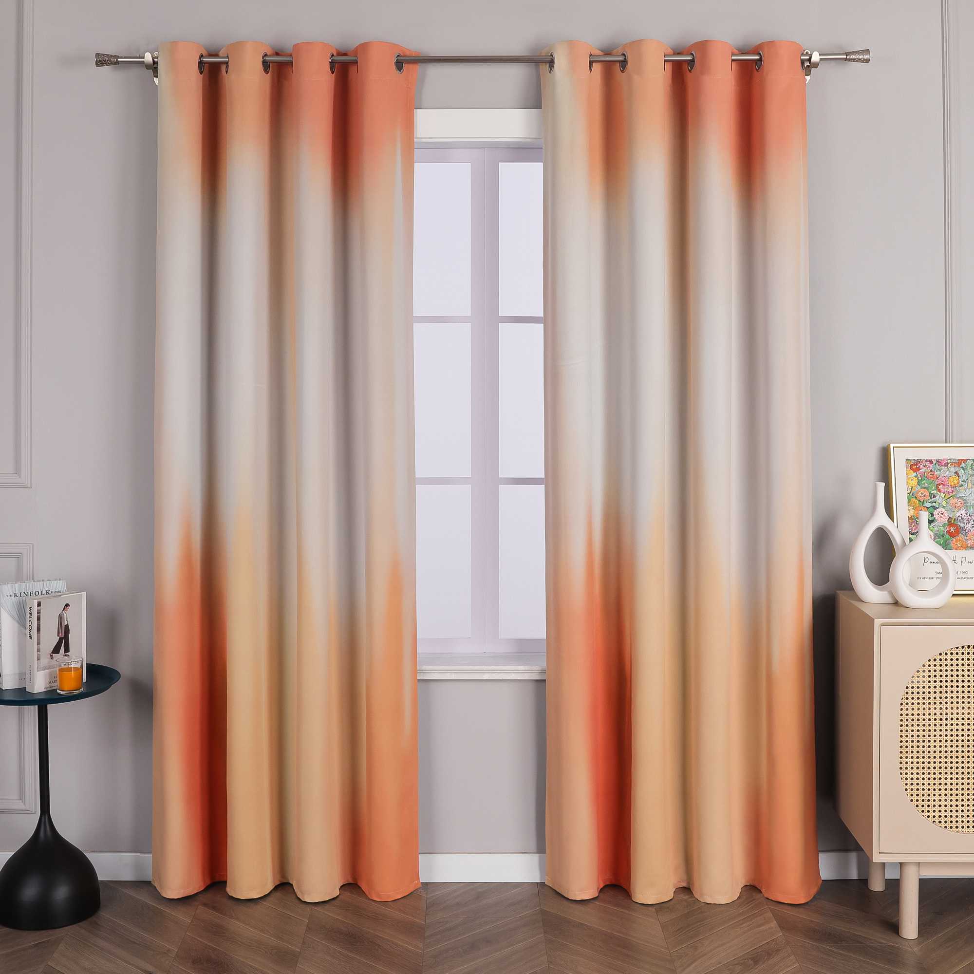 Blackout Curtain with Gradient Grommet Curtain Panel 1 Piece