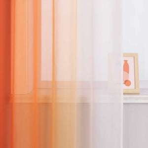 Sheer Curtains with Gradient Set of 2 - Orange, grommets
