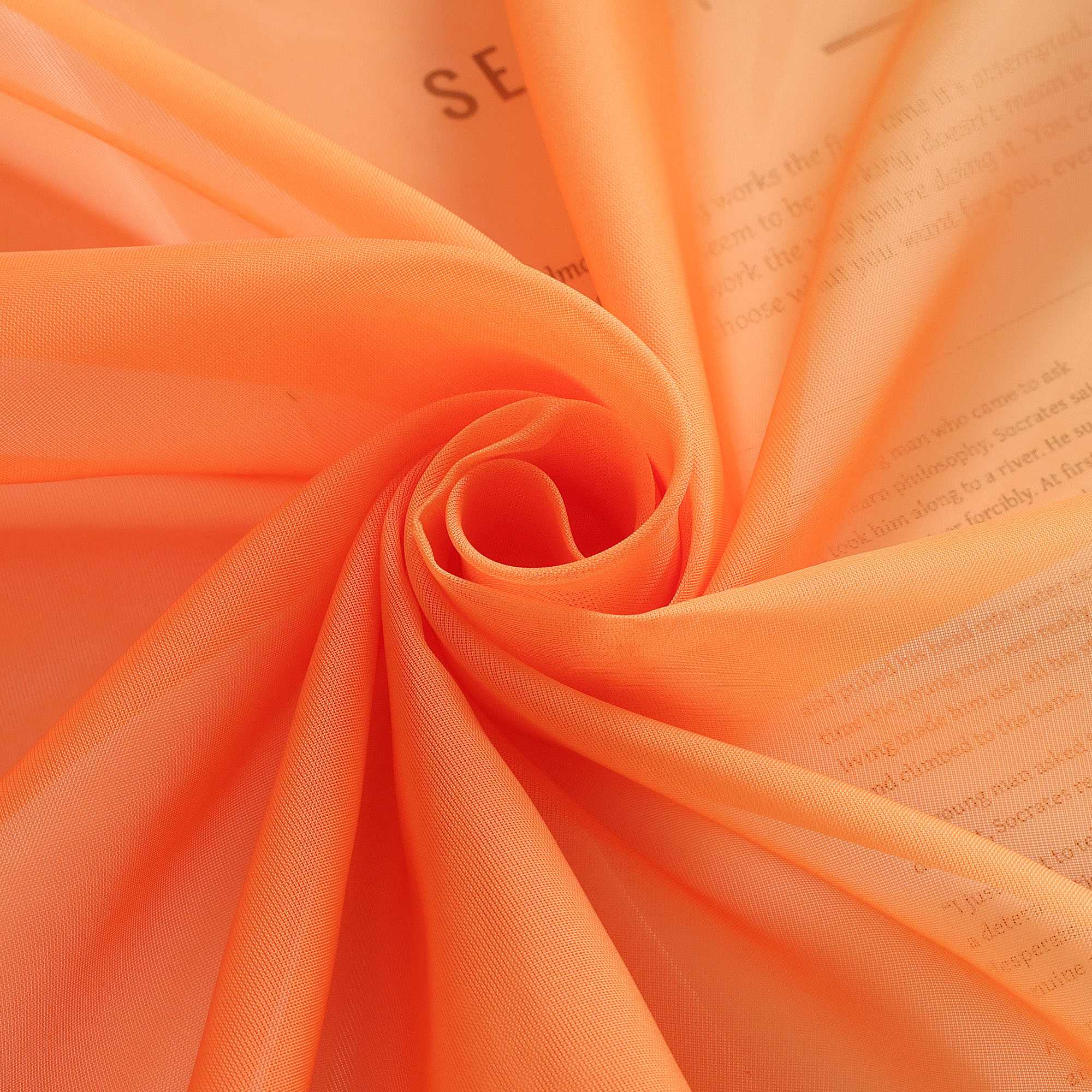 Sheer Curtains with Gradient Set of 2 - Orange, Curtain Tape