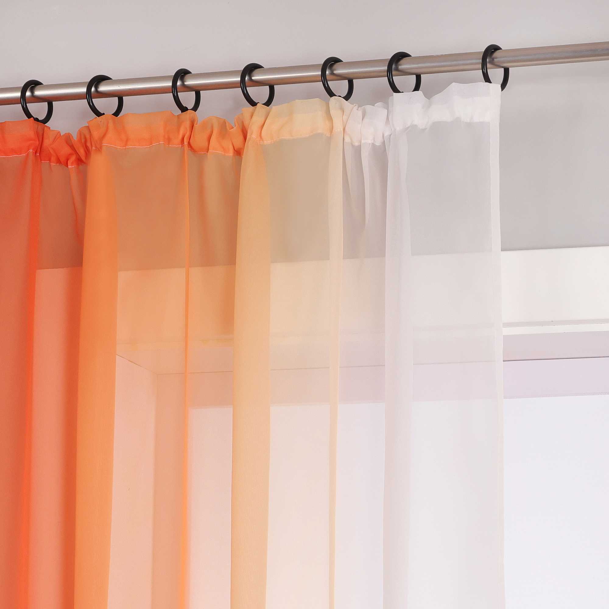Sheer Curtains with Gradient Set of 2 - Blue, Curtain Tape