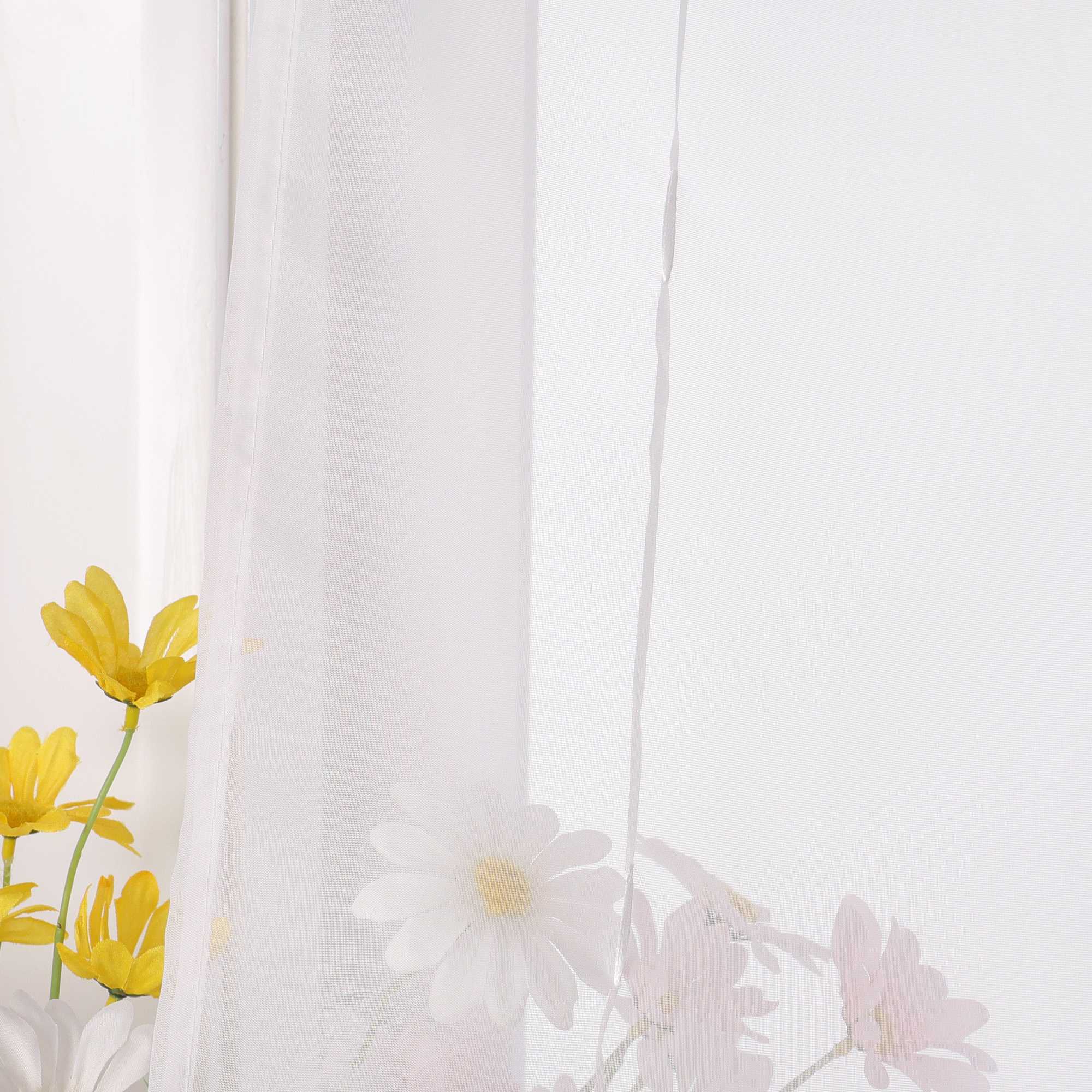 Roman Shade Semi-Sheer Solid Color with U-Hooks 1 Piece - White, W x H 80 x 130cm