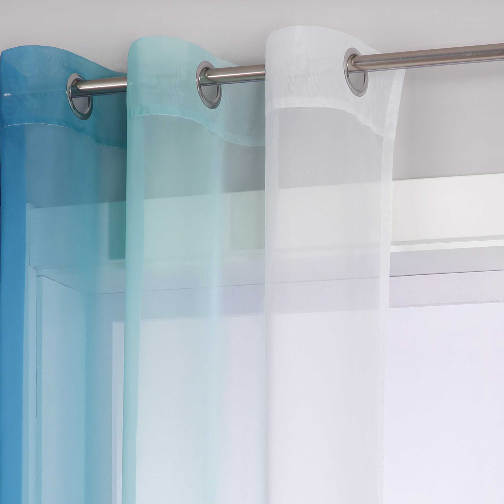 Sheer Curtains with Gradient Set of 2