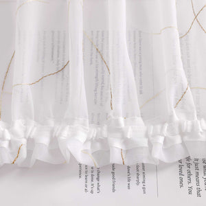 Voile Curtain with Curtain Tape with Circle Pattern Embroidered 1 Piece
