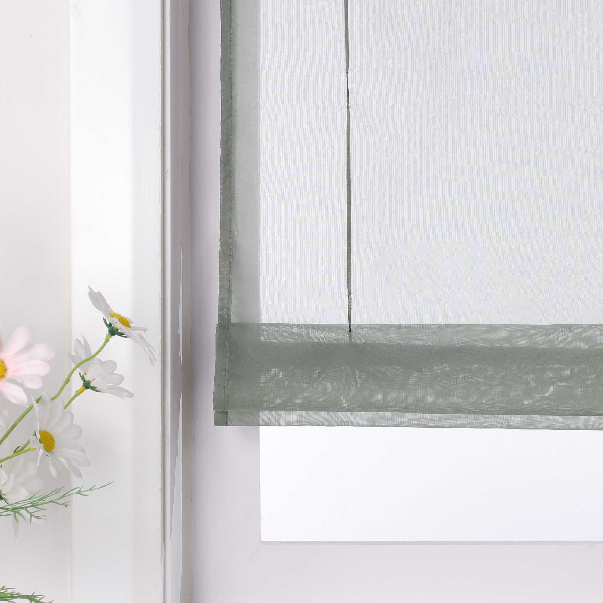 Roman Shade with V-Shaped Tabs Light-Filtering Solid Color Height-Adjustable 1 Piece - Orange, W x H 80 x 140cm