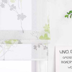 Roman Shade with Tab-Top Hanging Country Style Modern 1 Piece - Green, W x H 120 x 140cm