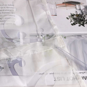 Roman Shade Semi-Sheer with Burnout Leaf Pattern Tab Tops 1 Piece - Gray, W x H 120 x 140cm
