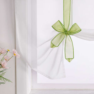 Roman Shade with Bow Design Sheer Height-Adjustable Window Decor 1 Piece - Blue, W x H 60 x 140cm