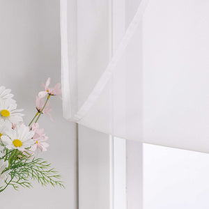 Roman Shade with Bow Design Sheer Height-Adjustable Window Decor 1 Piece - Blue, W x H 100 x 140cm