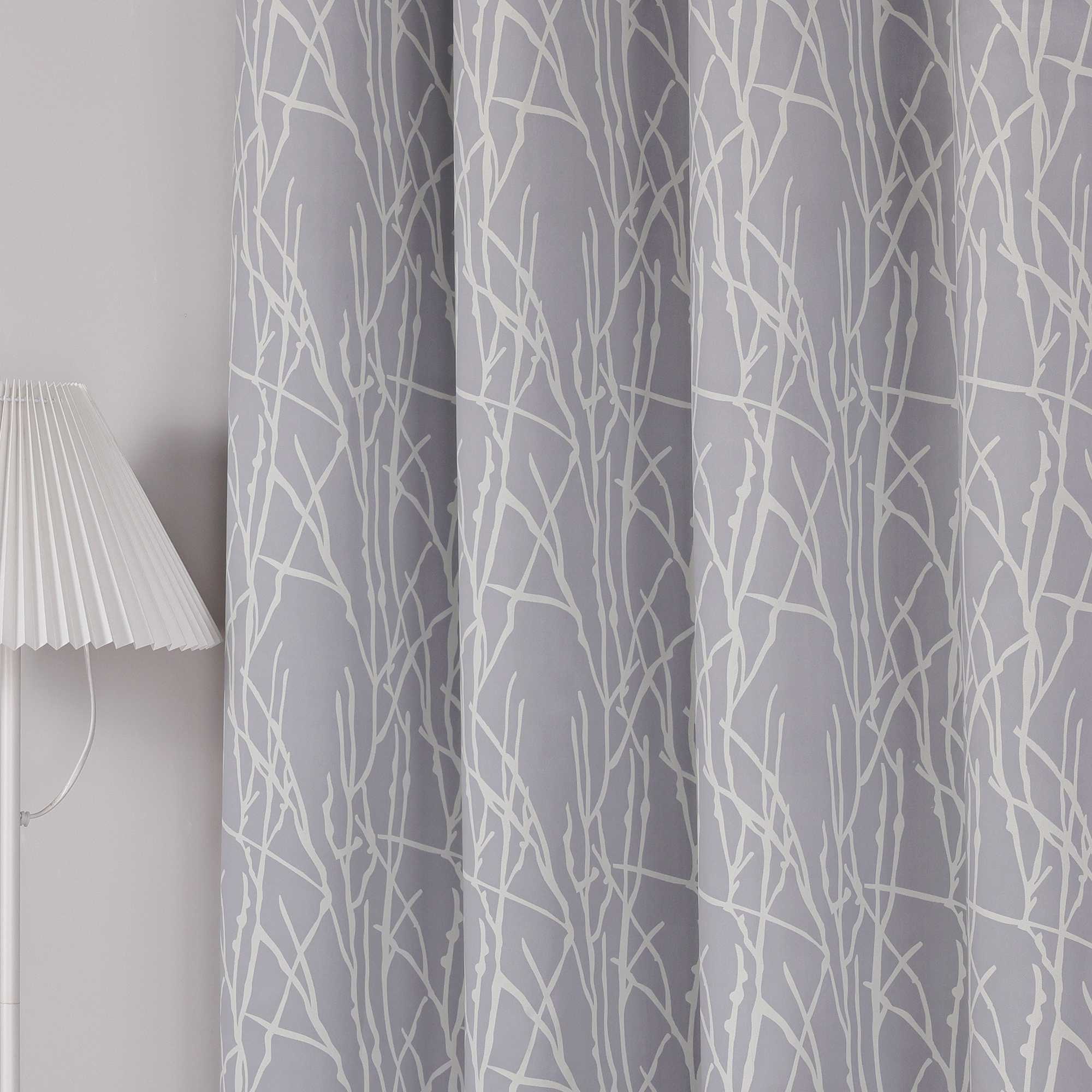 Blackout Curtain Opaque/ Curtains with Grommets Panels Gray 1 Piece