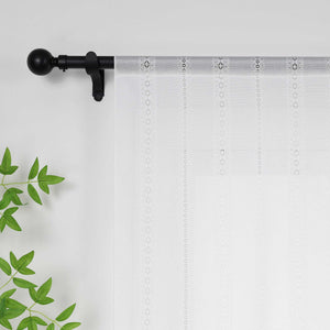 Sheer Triangular Curtain with Diamond Embossing and Tassel 1 Piece - White, W x H 60 x 90cm