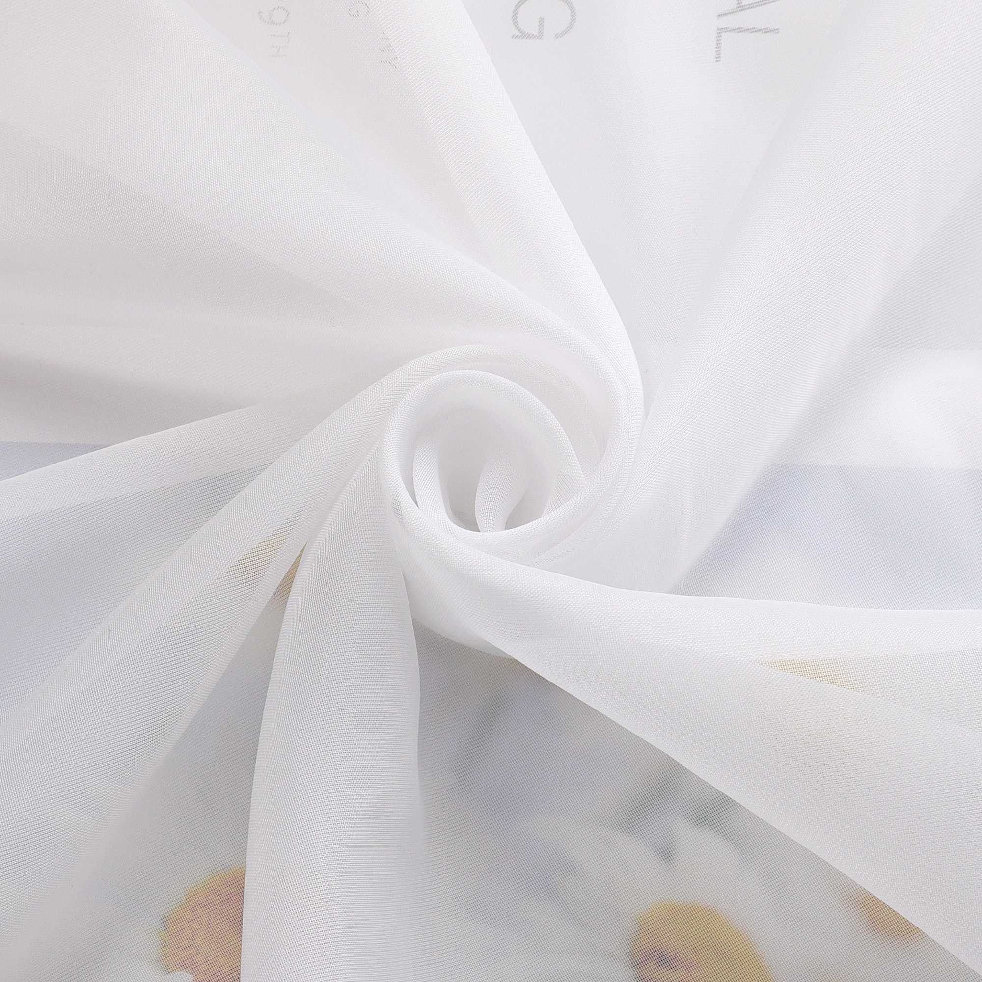 Roman Shade with Bow Design Sheer Height-Adjustable Window Decor 1 Piece - White, W x H 100 x 140cm