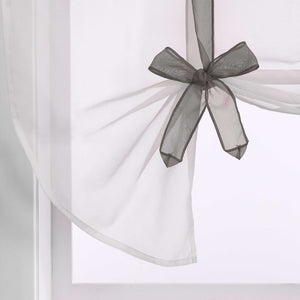 Roman Shade with Bow Design Sheer Height-Adjustable Window Decor 1 Piece - Green, W x H 60 x 140cm