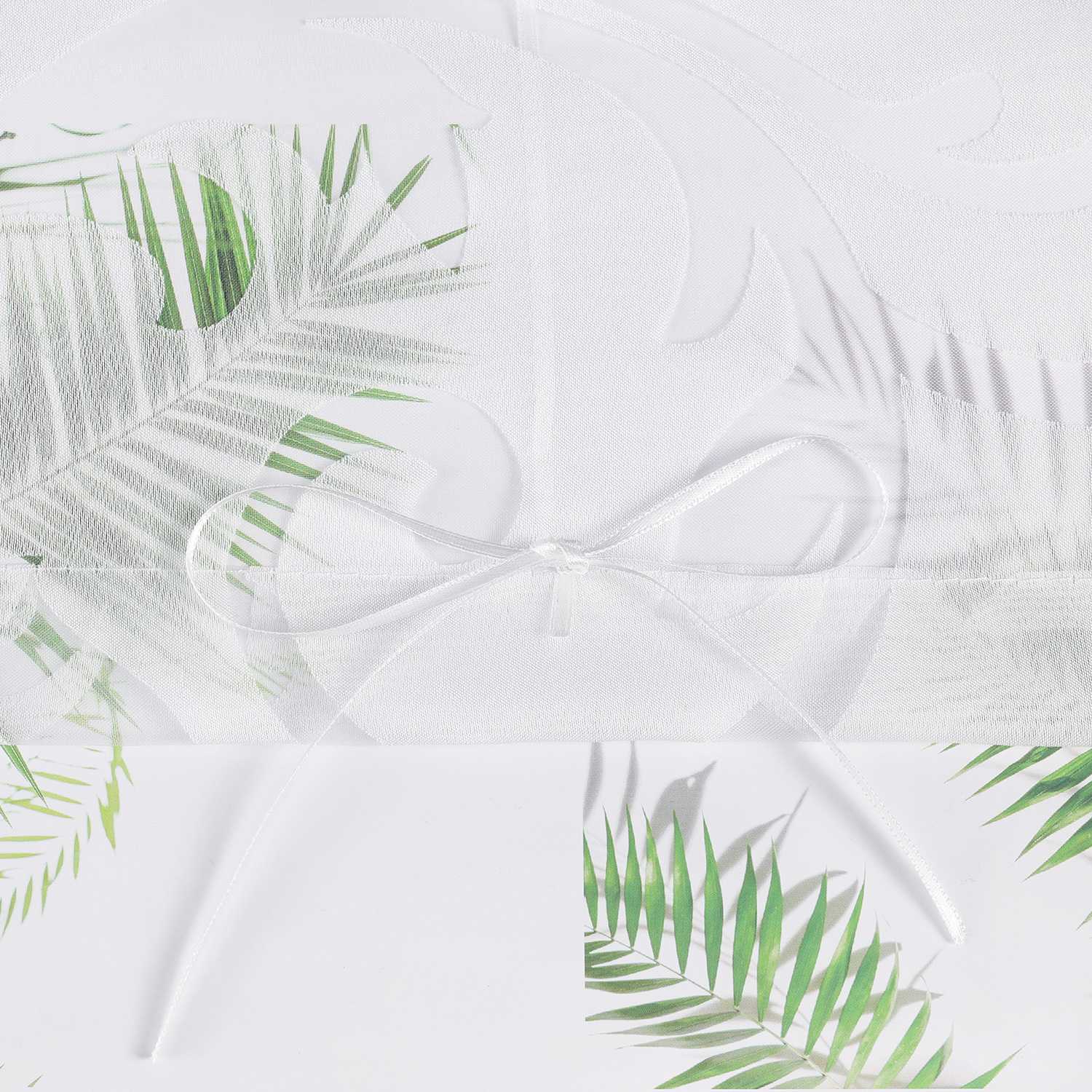 Roman Shade with V-Shaped Tabs Sheer Burnout Technique Floral Pattern 1 Piece - Pink, W x H 60 x 130cm
