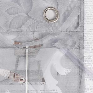 Roman Shade with V-Shaped Tabs Sheer Burnout Technique Floral Pattern 1 Piece - Sand, W x H 100 x 130cm