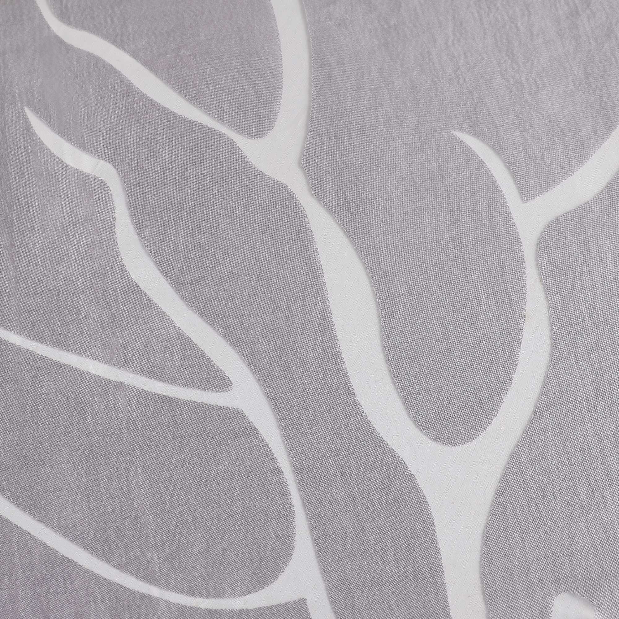 Grommet Cafe Curtain with Branch Pattern Short Curtain 1 Piece - Gray, H x W 30 x 90cm