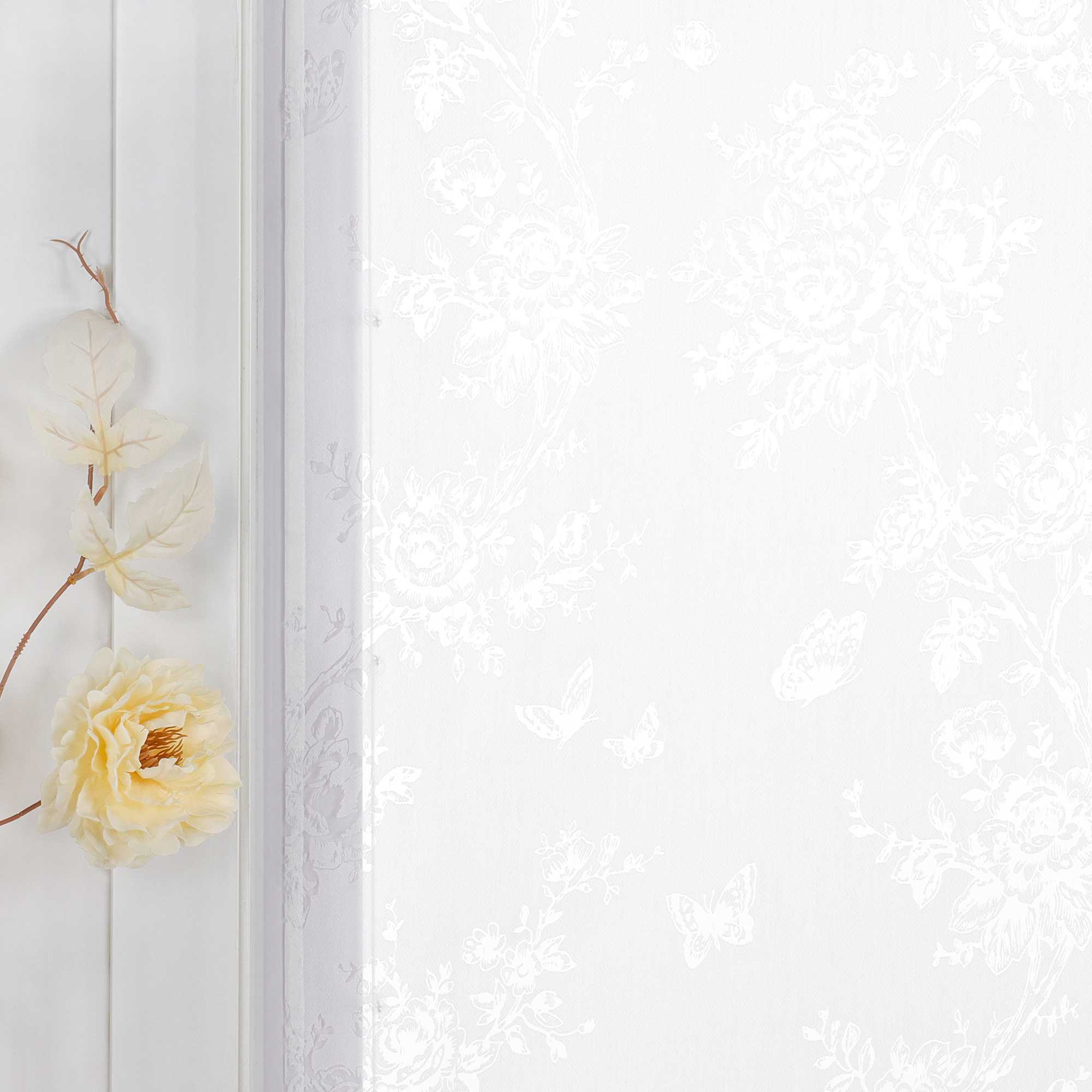 Roman Shade with Rose Pattern & U-Hooks