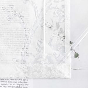 Roman Shade with Rose Pattern & U-Hooks - White, W x H 120 x 130cm