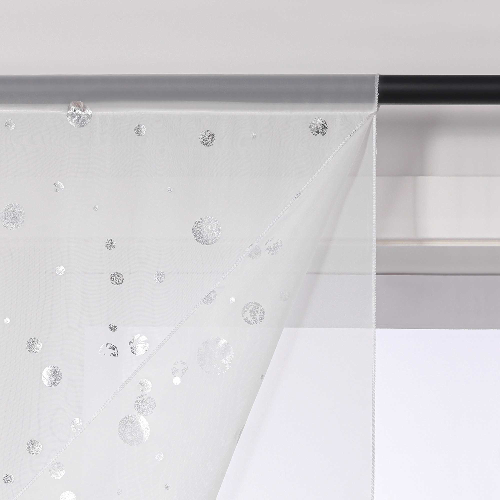 Cafe Curtain with Shimmering Circle Pattern with Rod Pocket 1 Piece