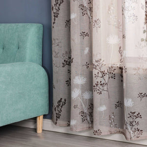Curtain with Tab-Top Hanging and Botanical Patterns 1 Piece