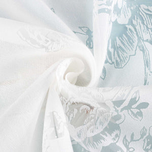 Roman Shade with Rose Pattern & Hook-and-Loop Hanging - White, W x H 120 x 140cm