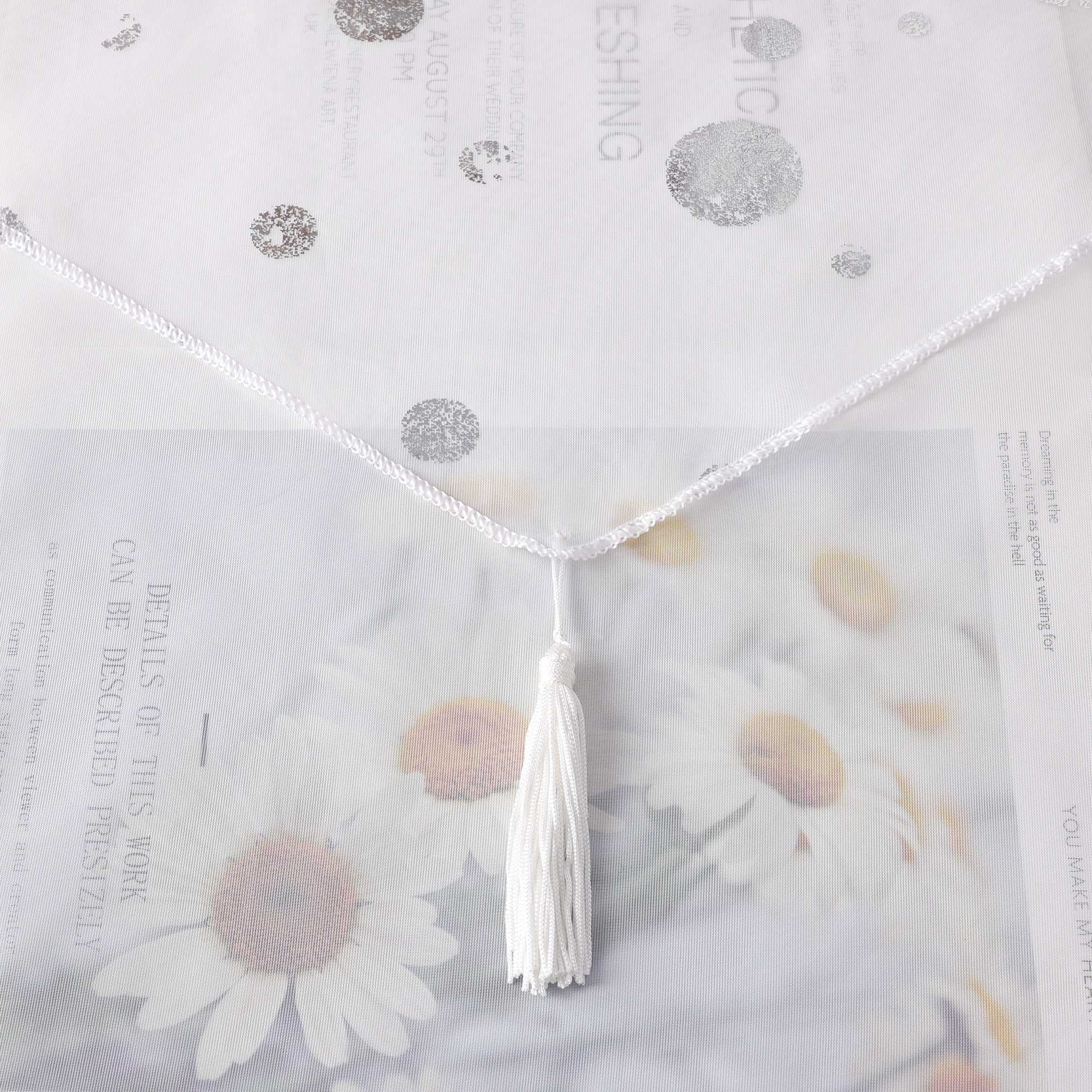 Cafe Curtain with Shimmering Circle Pattern with Rod Pocket 1 Piece