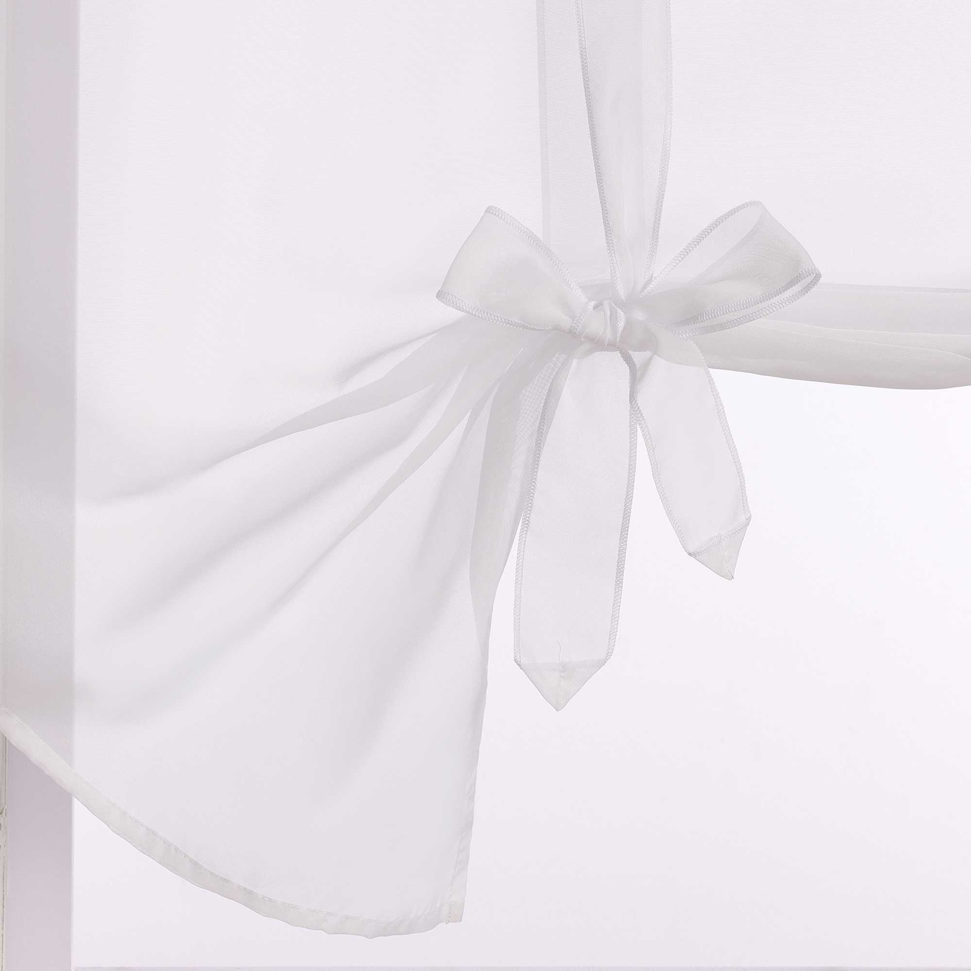 Roman Shade with Bow Design Sheer Height-Adjustable Window Decor 1 Piece - Red, W x H 140 x 140cm