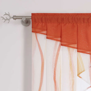 Cafe Curtain M-Shaped with Wave Pattern/ Window Valance for Kitchen - Sand, W x H 80 x 80cm