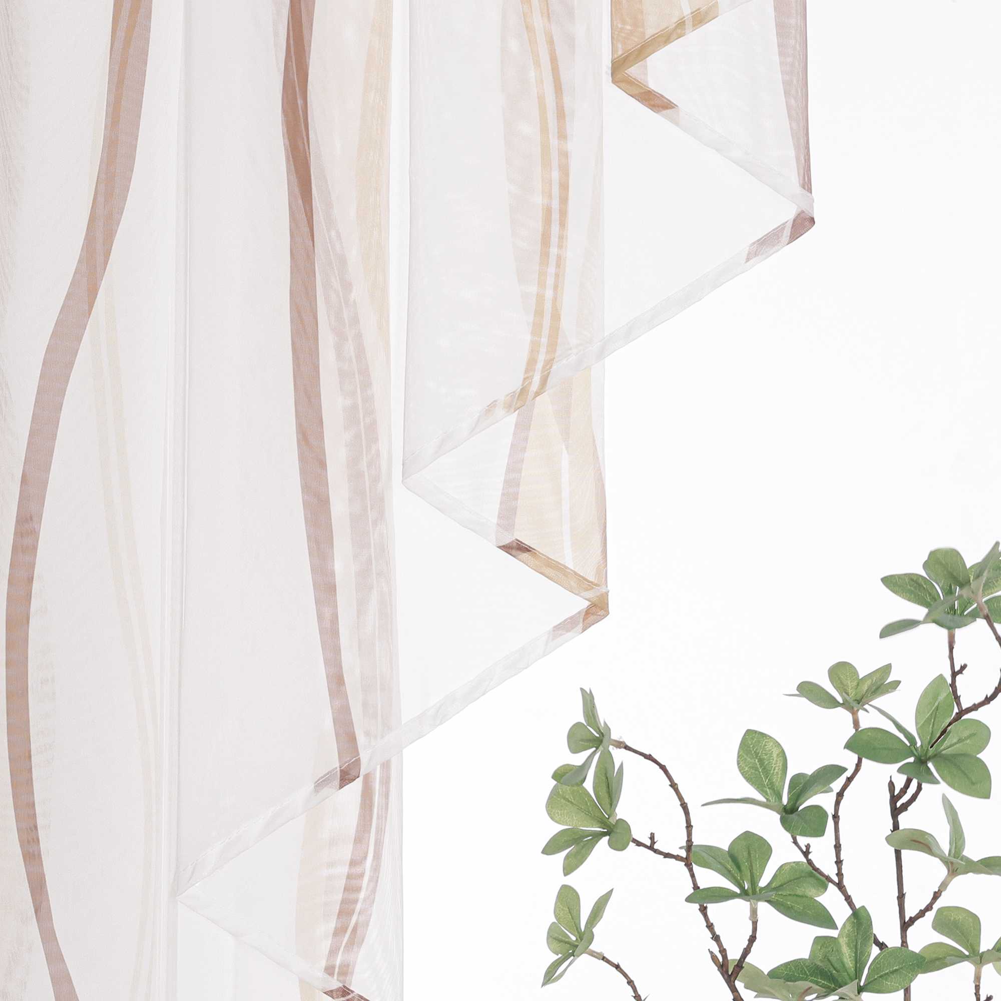 Cafe Curtain M-Shaped with Wave Pattern/ Window Valance for Kitchen