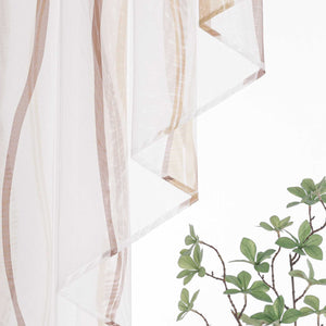 Cafe Curtain M-Shaped with Wave Pattern/ Window Valance for Kitchen