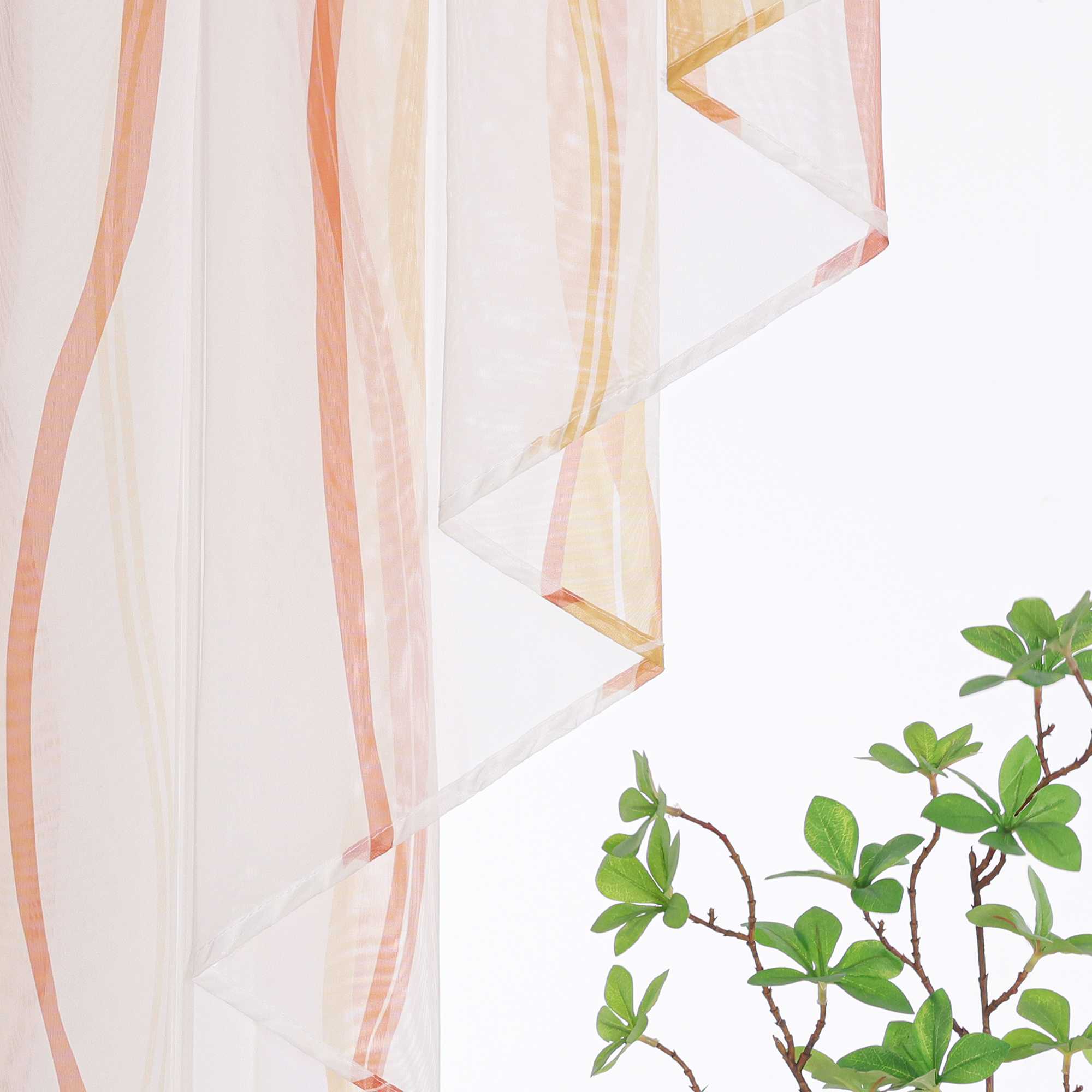 Cafe Curtain M-Shaped with Wave Pattern/ Window Valance for Kitchen - Gray, W x H 100 x 100cm