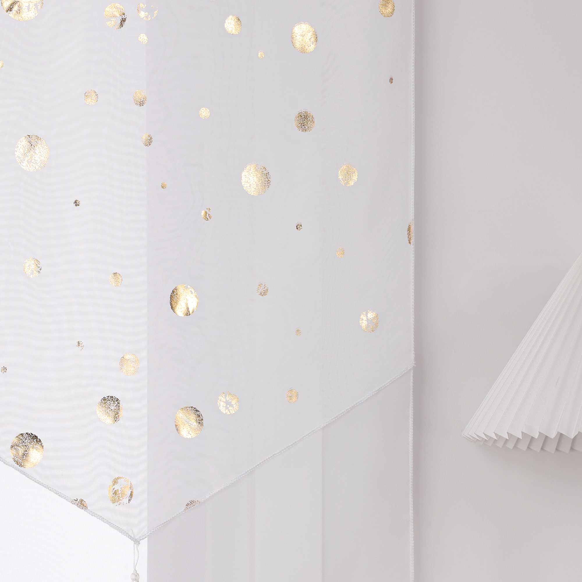 Cafe Curtain with Shimmering Circle Pattern with Rod Pocket 1 Piece - Silver, W x H 60 x 120cm