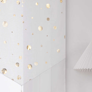 Cafe Curtain with Shimmering Circle Pattern with Rod Pocket 1 Piece - Silver, W x H 60 x 120cm