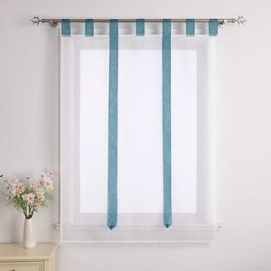 Roman Shade with Bow Design Sheer Height-Adjustable Window Decor 1 Piece - Sand, W x H 80 x 140cm