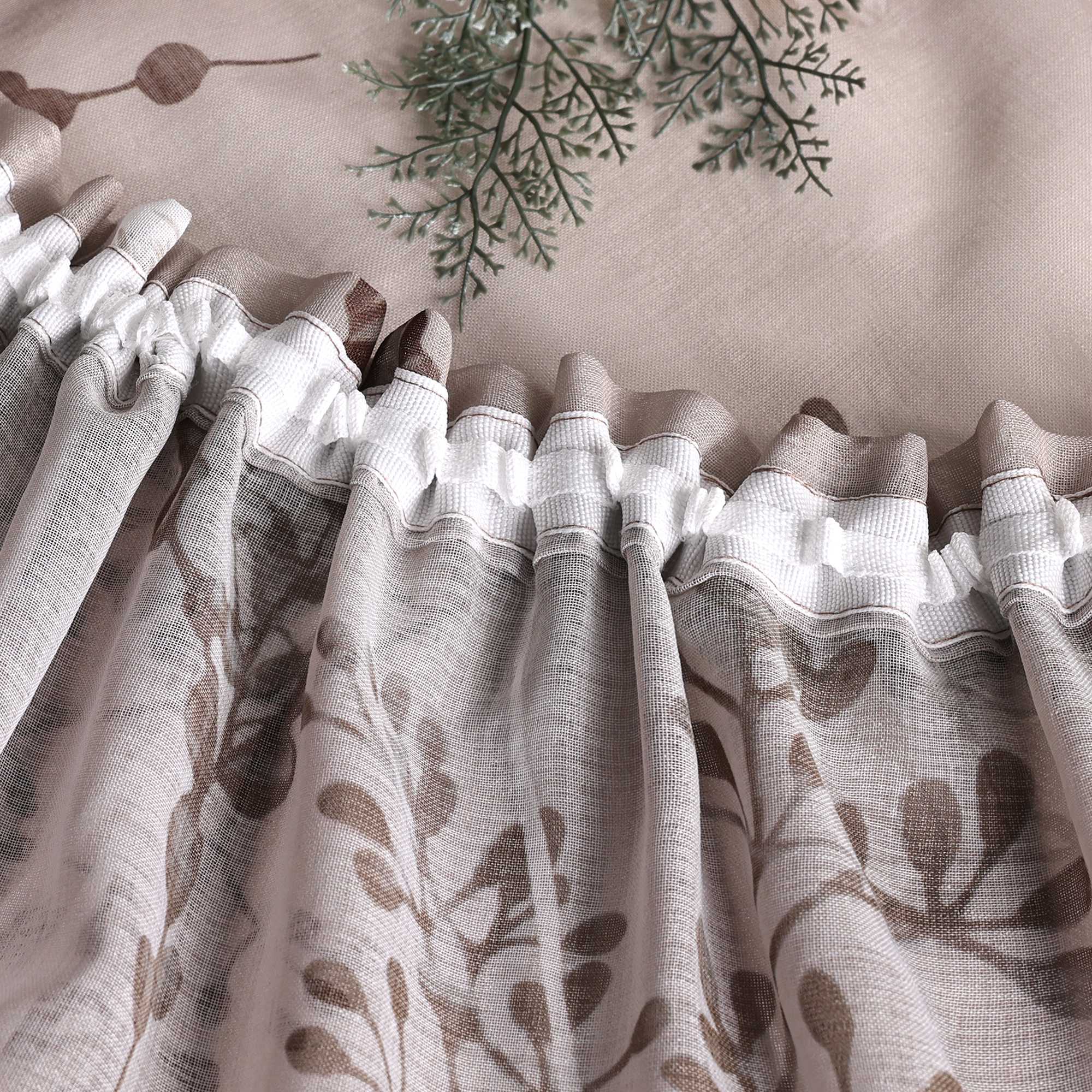 Curtain with Curtain Tape with Botanical Pattern 1 Piece