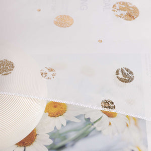 Cafe Curtain with Shimmering Circle Pattern with Rod Pocket 1 Piece - Gold, W x H 60 x 90cm