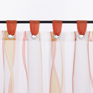 Cafe Curtain with Tab-Top Hanging and Stripe Pattern 1 Piece - Orange, H x W 30 x 90cm