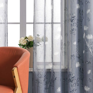 Curtain with Curtain Tape with Botanical Pattern 1 Piece - Sand, W x H 140 x 145cm