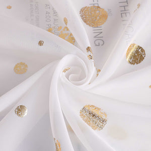 Cafe Curtain with Shimmering Circle Pattern with Rod Pocket 1 Piece - Gold, W x H 80 x 150cm