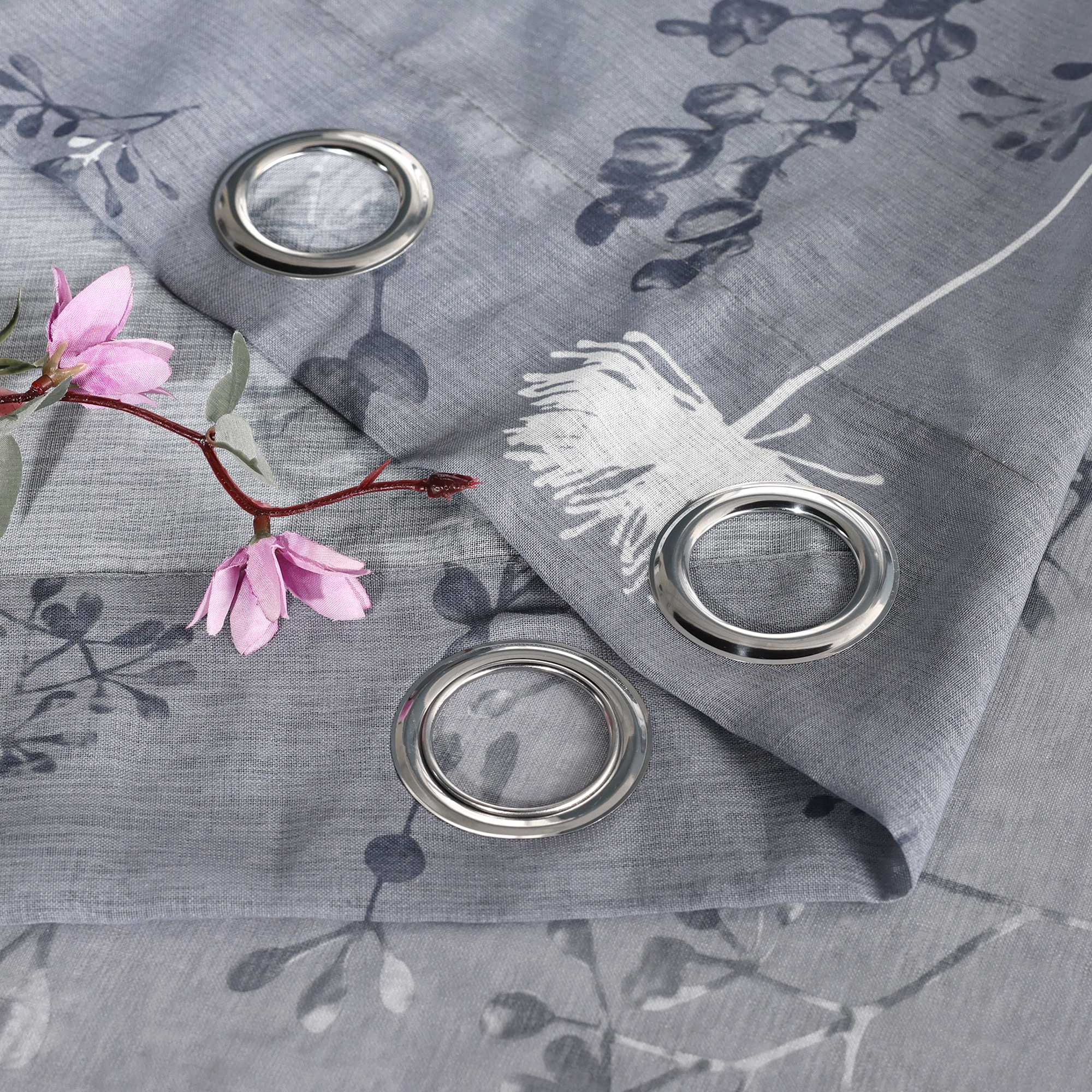 Sheer Grommets Curtains with Dandelion Pattern 1 Piece