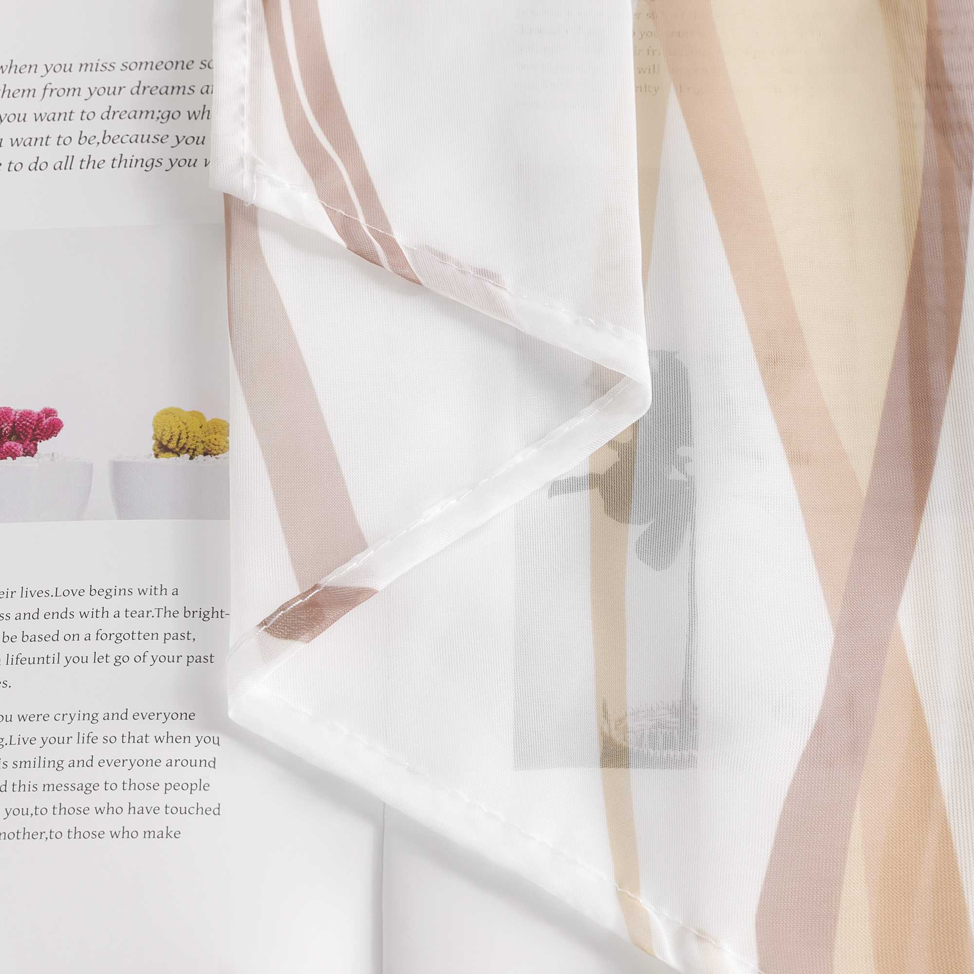 Cafe Curtain M-Shaped with Wave Pattern/ Window Valance for Kitchen