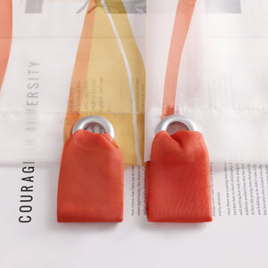 Cafe Curtain with Tab-Top Hanging and Stripe Pattern 1 Piece - Orange, H x W 45 x 90cm