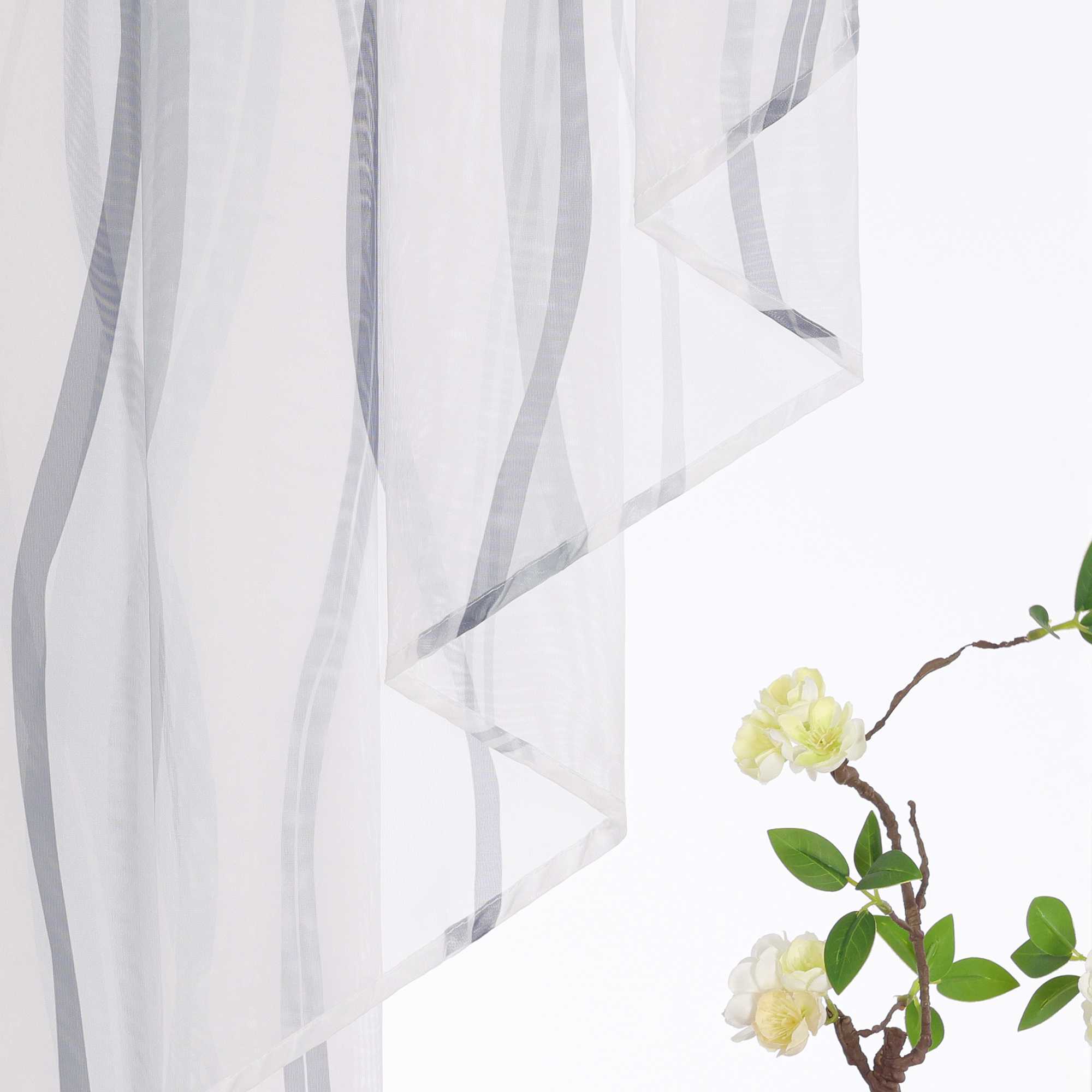 Cafe Curtain M-Shaped with Wave Pattern/ Window Valance for Kitchen - Green, W x H 80 x 80cm