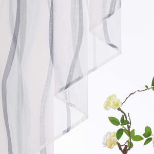 Cafe Curtain M-Shaped with Wave Pattern/ Window Valance for Kitchen - Green, W x H 80 x 80cm