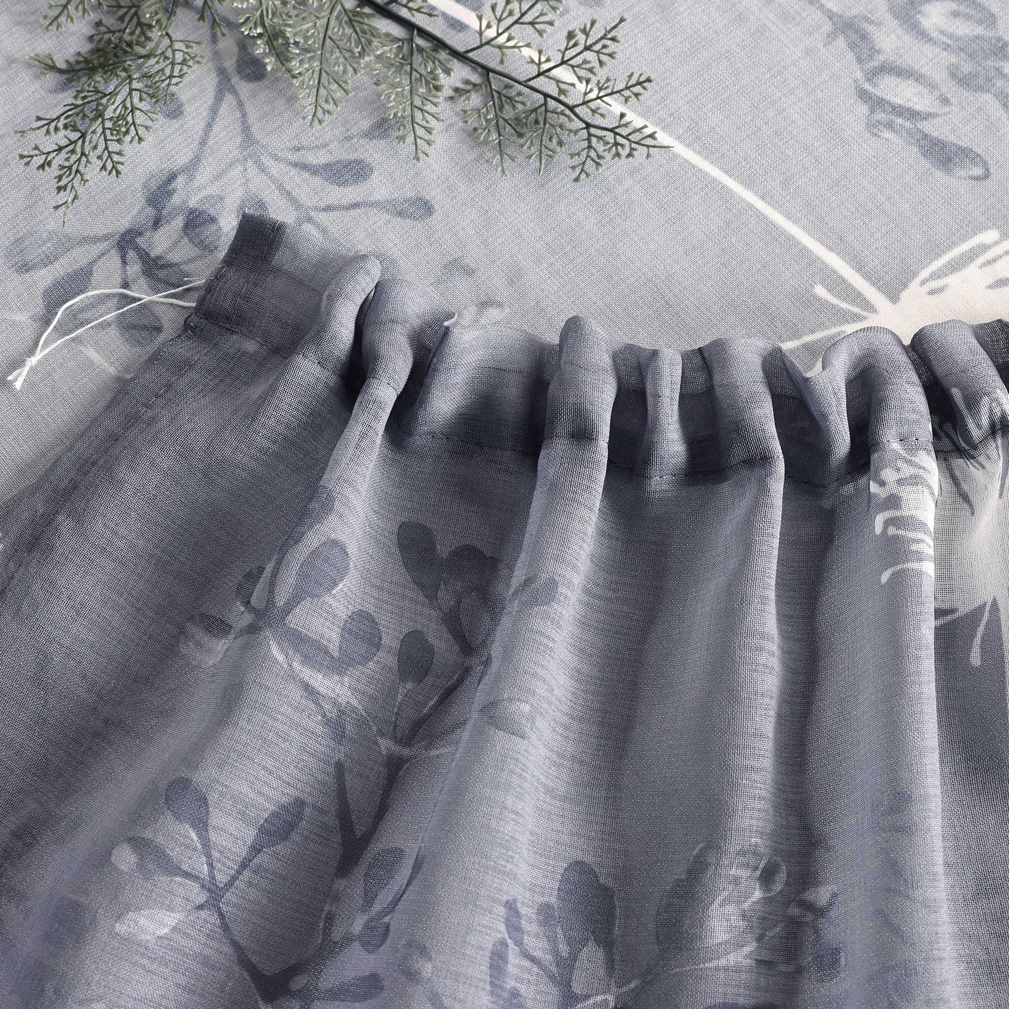 Curtain with Curtain Tape with Botanical Pattern 1 Piece - Sand, W x H 140 x 225cm